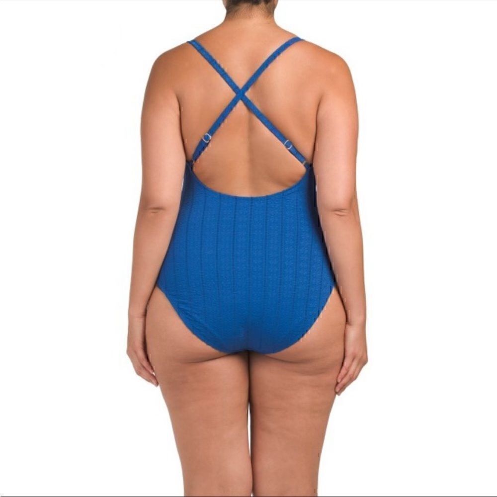NWT Kenneth Cole floral one piece swimwear plus - Picture 2 of 5